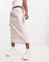 Фото #1 товара ASOS DESIGN side ruched cargo maxi skirt in pink