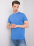 Фото #9 товара мужская футболка повседневная  синяя однотонная Factory Price T-shirt-TSKK-Y21-0000145-liliowy
