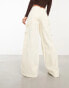 Pimkie wide leg cargo jeans in ecru 40 - фото #6