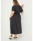 ფოტო #2 პროდუქტის Women's Plus Size Navi Midi Jersey Dress