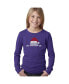 ფოტო #1 პროდუქტის Christmas Peeking Dog - Girl's Child Word Art Long Sleeve T-Shirt