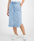 ფოტო #1 პროდუქტის Women's Denim Utility Midi Skirt