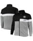 Фото #1 товара Men's Black, Gray Brooklyn Nets Big and Tall Pieced Body Full-Zip Track Jacket