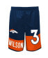 ფოტო #3 პროდუქტის Big Boys Russell Wilson Navy Denver Broncos Player Name and Number Shorts