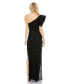 ფოტო #3 პროდუქტის Women's Embellished Puff One Shoulder Column Gown