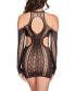 Women's 1 Piece Cold Shoulder Sheer Hosiery Lingerie Chemise