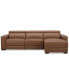 Nevio 115" 3-Pc. Leather Sectional with 1 Power Recliner, Headrests and Chaise, Created For Macy's