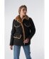 ფოტო #2 პროდუქტის Women's Sheepskin Western Trucker Coat, Washed Brown with Ginger Wool