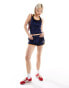 Фото #1 товара COLLUSION velour runner short co ord in navy