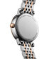 ფოტო #3 პროდუქტის Women's Swiss Elegant Moonphase Diamond (1/20 ct. t.w.) Two-Tone Stainless Steel Bracelet Watch 30mm