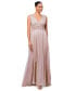 Фото #2 товара Women's Metallic V-Neck Sleeveless Gown