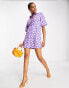 Фото #2 товара Vero Moda mini shirt dress in purple floral