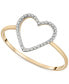 Фото #1 товара Diamond Open Heart Ring (1/20 ct. t.w.) in 10k Gold, Created for Macy's