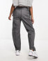 Фото #2 товара ASOS DESIGN seam detail cargo trouser in grey with contrast stitch