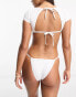 Фото #4 товара Miss Selfridge cup detail open back bikini top in white