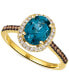 Blue Topaz/Yellow Gold