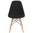 Elon Series Genoa Black Fabric Chair With Wood Base