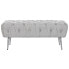 Bench Home ESPRIT Grey Silver Polyester Metal 103 x 46 x 42 cm