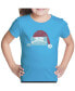 ფოტო #2 პროდუქტის Child Christmas Peeking Cat - Girl's Word Art T-Shirt