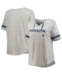 ფოტო #1 პროდუქტის Women's Heathered Gray Dallas Cowboys Plus Size Lace-Up V-Neck T-shirt