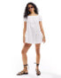 New Look broderie mini dress in white