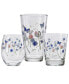 Фото #3 товара Breezy Floral 16-Ounce Tapered Cooler Glass, Set of 4