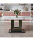 Фото #3 товара White marble dining table with gold accents. Suitable for kitchen/living room