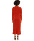 Women's Ruched Long-Sleeve Midi Dress