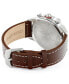 ფოტო #3 პროდუქტის Men's Field Scout Collection Chronograph Brown Genuine Leather Strap Watch, 45mm