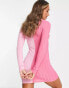 Фото #8 товара ASOS DESIGN button through mini cardigan dress in pink colour block