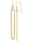 Фото #4 товара Polished Oblong Drop Earrings in 14k Gold