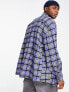 ASOS DESIGN extreme oversized brushed flannel check shirt in purple