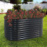 Galvalume Steel Rectangle Raised Garden Bed - Dark Gray - 62.5 in