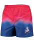 Men's Red, Royal New England Patriots Retro Dip-Dye Swim Shorts