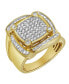 Фото #1 товара Ice Hurricane Natural Certified Diamond 1.25 cttw Baguette Cut 14k Yellow Gold Statement Ring for Men