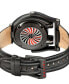 ფოტო #3 პროდუქტის Men's Triton Automatic Black Genuine Leather Strap Watch 49mm