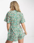 Wednesday's Girl bloom floral print playsuit in green