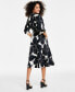 Фото #2 товара Women's Printed Faux-Leather Belt Shirtdress