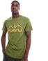 Kavu heritage front logo t-shirt in khaki