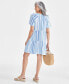 ფოტო #2 პროდუქტის Women's Stripe Split-Neck Tiered Dress, Created for Macy's