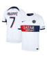 Фото #1 товара Men's Kylian Mbappe White Paris Saint-Germain 2023/24 Away Match Authentic Player Jersey
