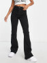 Фото #7 товара Pieces Petite Peggy high waisted flare jeans in black