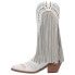 Фото #3 товара Dingo Gypsy Embroidery Studded Fringe Snip Toe Cowboy Womens White Casual Boots