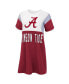 Фото #4 товара Women's Crimson and White Alabama Crimson Tide 3rd Down Short Sleeve T-shirt Dress