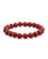 Фото #1 товара Simple Plain Stacking Round Coral Red Stone Ball Bead Stackable Strand Stretch Bracelet For Women Teen For Men 8MM
