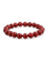 Фото #1 товара Simple Plain Stacking Round Coral Red Stone Ball Bead Stackable Strand Stretch Bracelet For Women 8MM