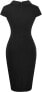 Фото #5 товара HOMEYEE Women's Vintage Lapel Ruffled Bodycon Business Pencil Dress B574