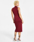 Фото #2 товара Women's Mock-Neck Tie-Front Midi Dress, Created for Macy's