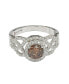 ფოტო #2 პროდუქტის Suzy Levian Sterling Silver Cubic Zirconia Braided Halo Brown Bridal Engagement Ring