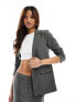 Pieces tailored blazer co-ord in charcoal pinstripe